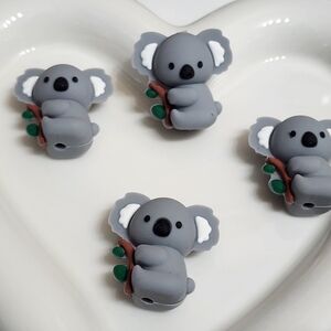 Koala Bear Focal Beads Silicone 2 Pc Beaded Pen Crafts Badge Jewelry Making